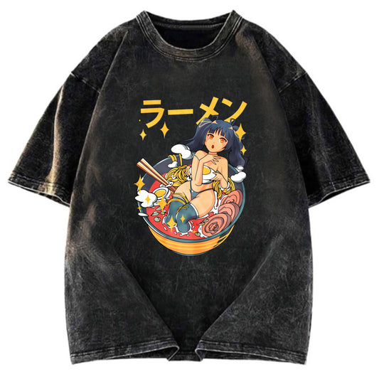 Tokyosol Girls And Ramen Washed T Shirt