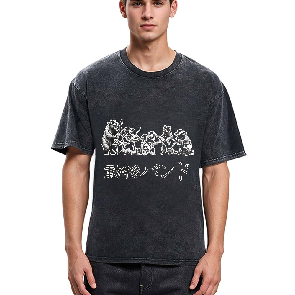 Tokyosol Animal Band Washed T Shirt