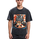 Tokyosol Moo Deng Eat Sushi Washed T Shirt