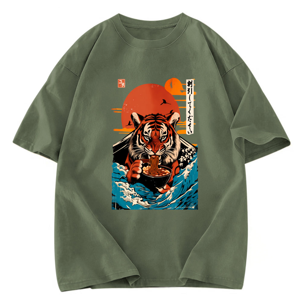 Tokyosol Tiger Obsessed With Ramen Washed T Shirt