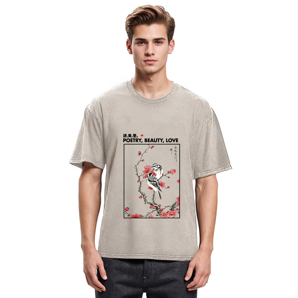 Tokyosol Japanese Ink Painting Washed T Shirt