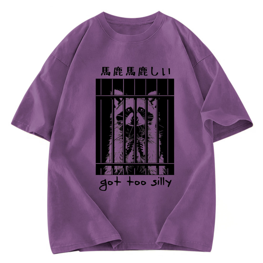 Tokyosol Raccoon Got Too Silly Washed T Shirt