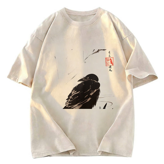 Tokyosol Crow And Reeds Washed T Shirt