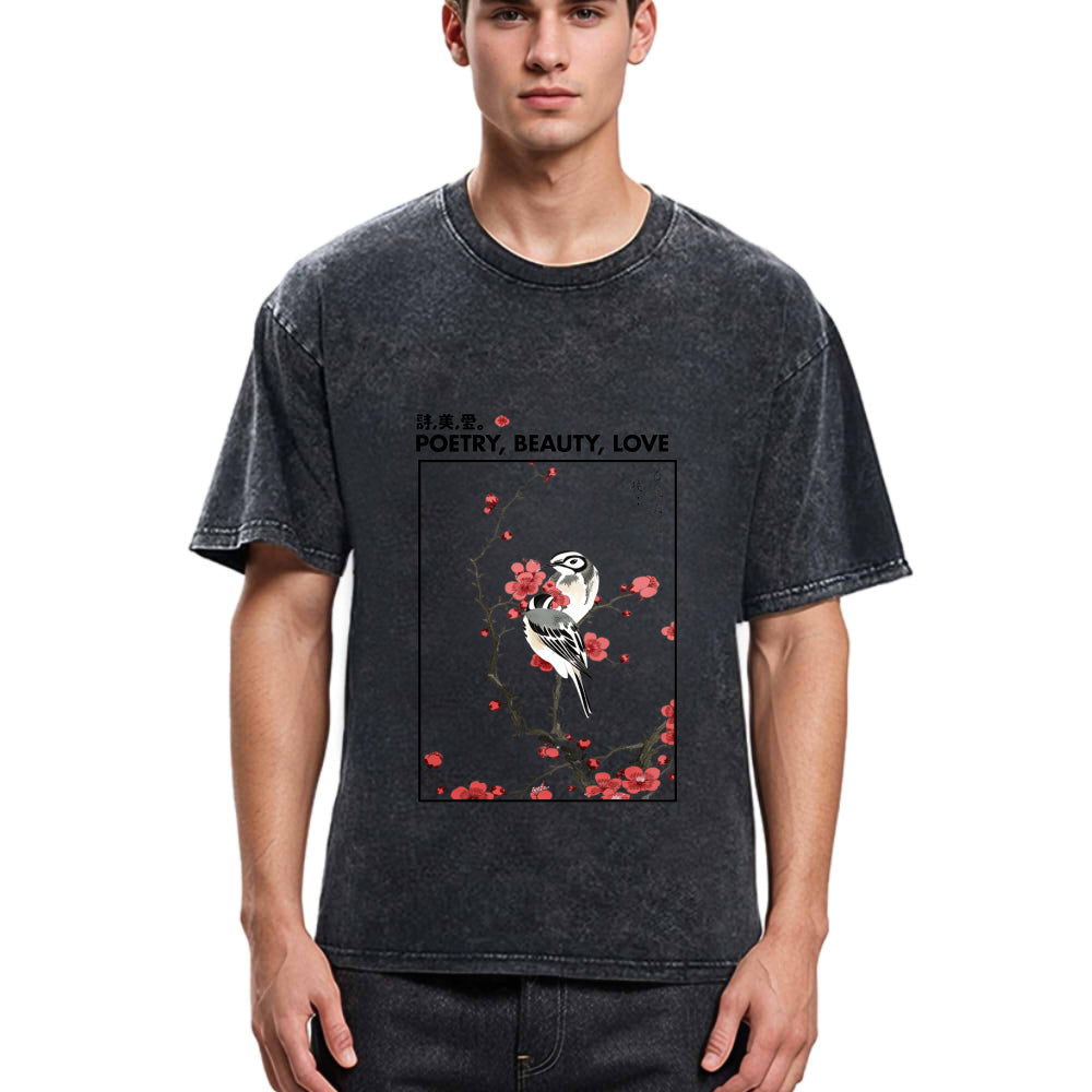 Tokyosol Japanese Ink Painting Washed T Shirt