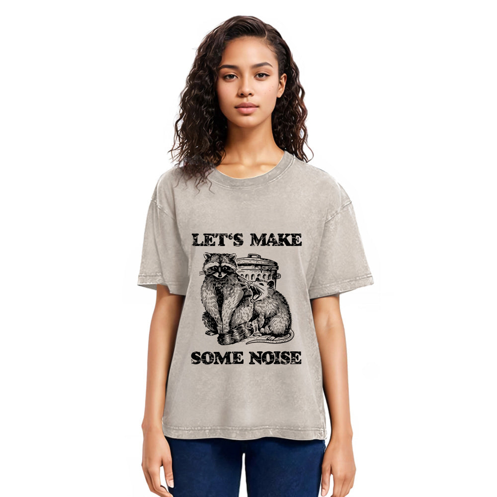 Tokyosol Noisy Raccoons And Possums Washed T Shirt