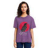 Tokyosol Viking Raven Crow Witchcraft Occult Pagan Washed T Shirt