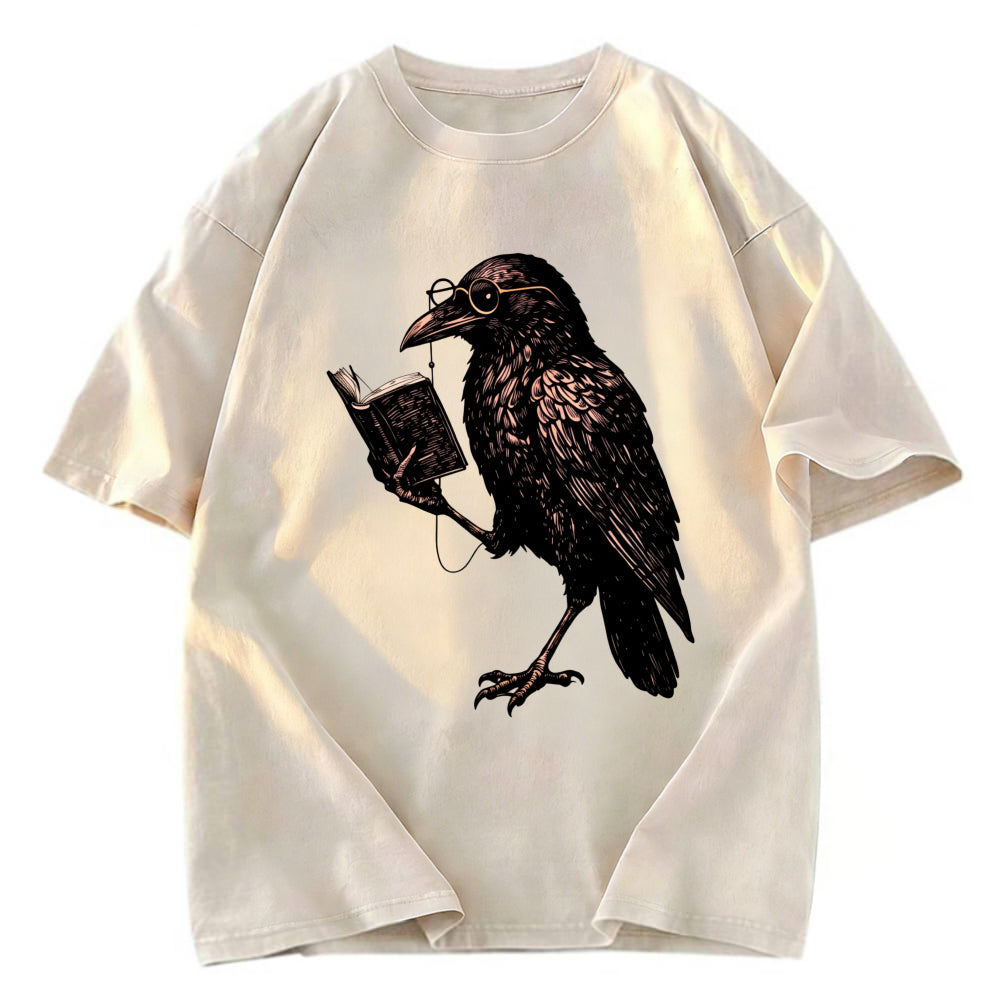 Tokyosol Vintage Raven Book Washed T Shirt