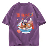 Tokyosol Ramen And Mini Cats Washed T Shirt