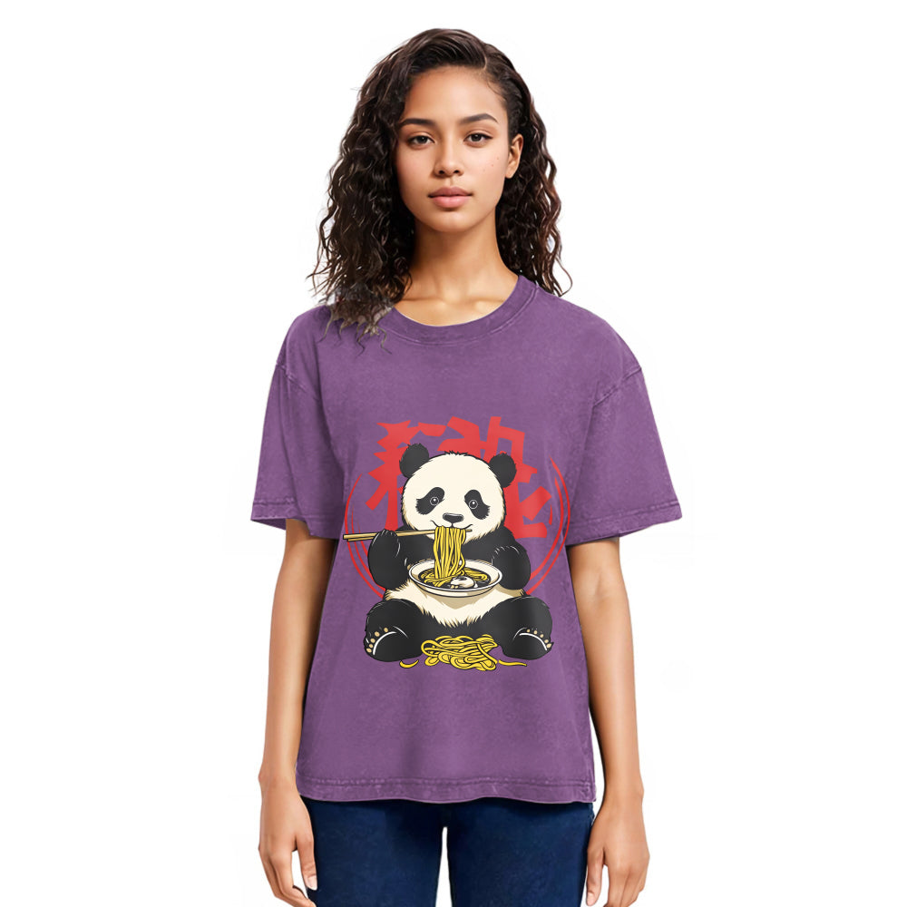 Tokyosol Retro Panda Ramen Washed T Shirt