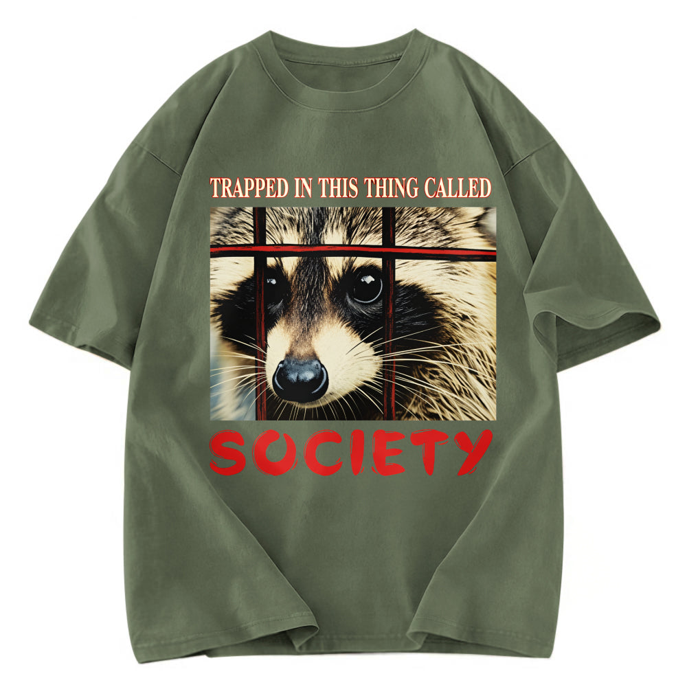 Tokyosol Society Raccoon Washed T Shirt