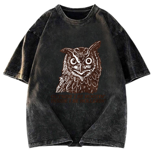 Tokyosol Owl Hootin Hollerin Washed T Shirt