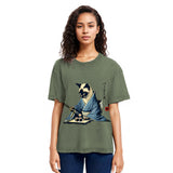 Tokyosol Cat In Kimono Eating Sushi Washed T Shirt