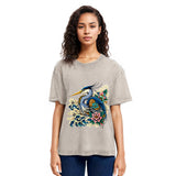 Tokyosol Japanese Blue Heron Washed T Shirt