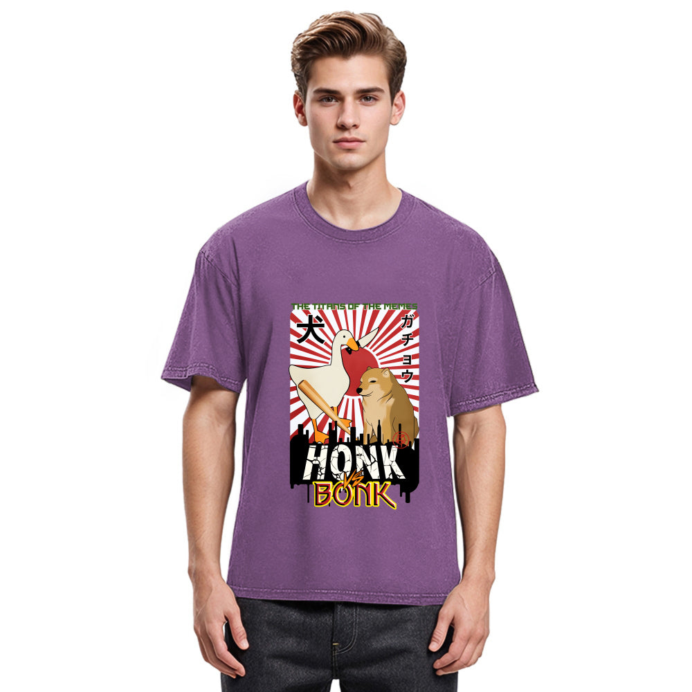Tokyosol Honk Vs Bonk Meme Washed T Shirt