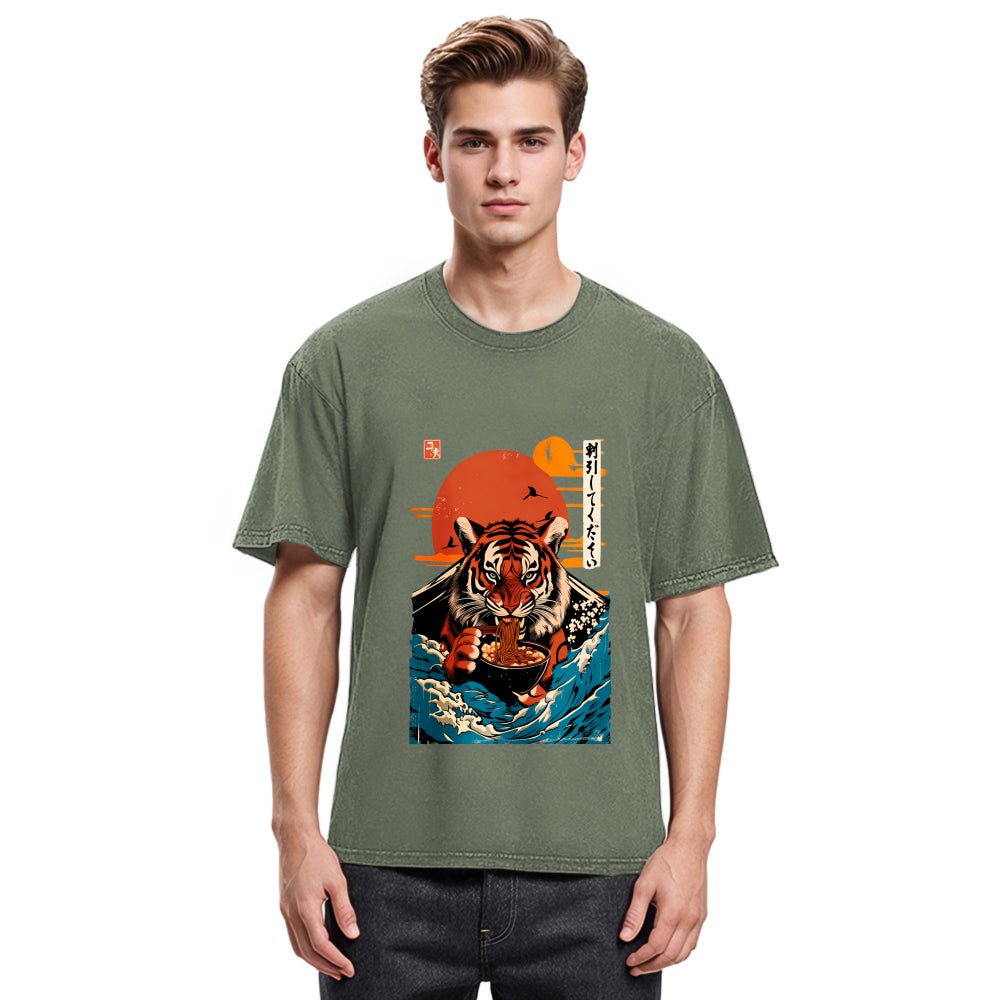Tokyosol Tiger Obsessed With Ramen Washed T Shirt