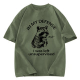 Tokyosol Left Unsupervised Raccoon Washed T Shirt