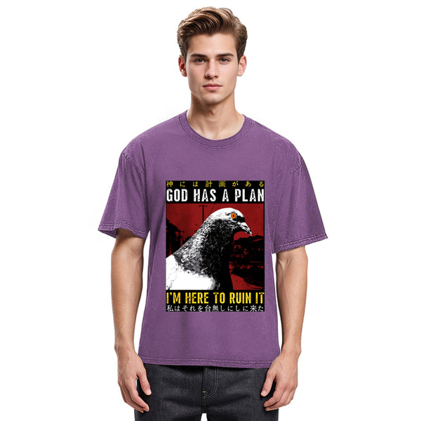 Tokyosol Pigeons That Want To Break The Plan Washed T Shirt