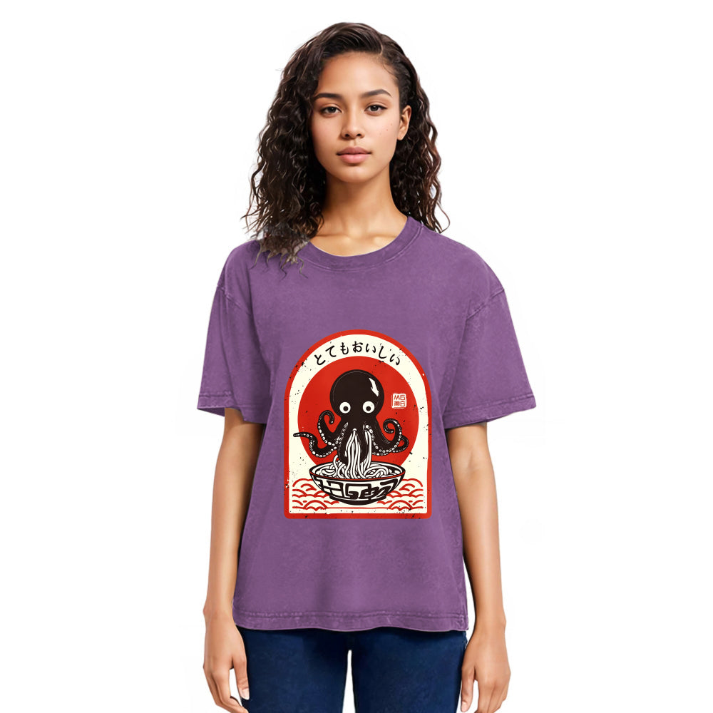 Tokyosol Ramen Lover Octopus Washed T Shirt