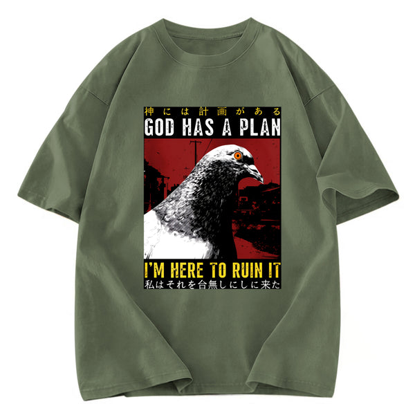 Tokyosol Pigeons That Want To Break The Plan Washed T Shirt