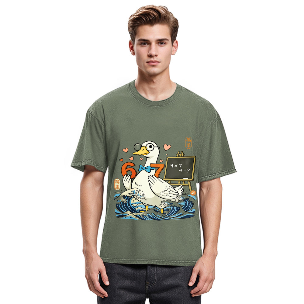 Tokyosol Japanese Goose Teacher 6 7 Meme Washed T Shirt