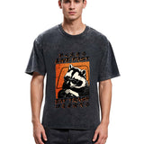 Tokyosol Raccoon Live Fast Eat Trash Washed T Shirt