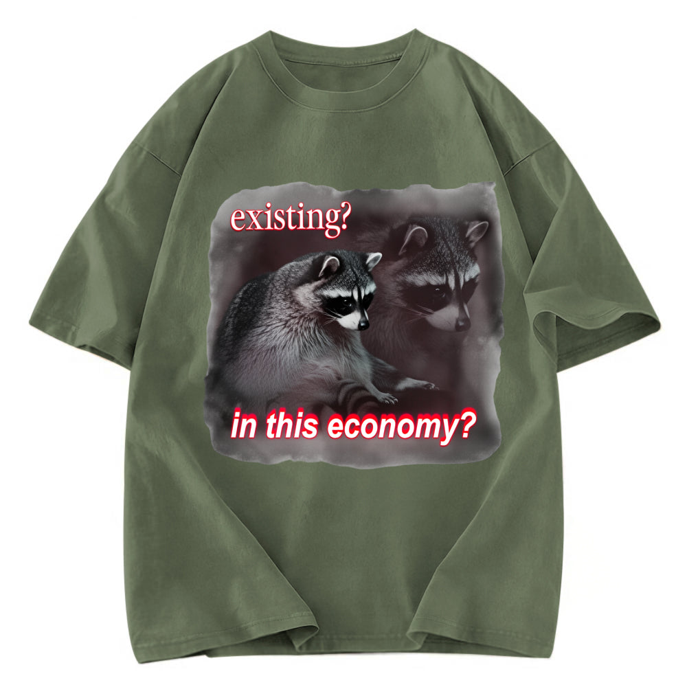 Tokyosol Economy Raccoon Meme Washed T Shirt