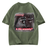 Tokyosol Economy Raccoon Meme Washed T Shirt