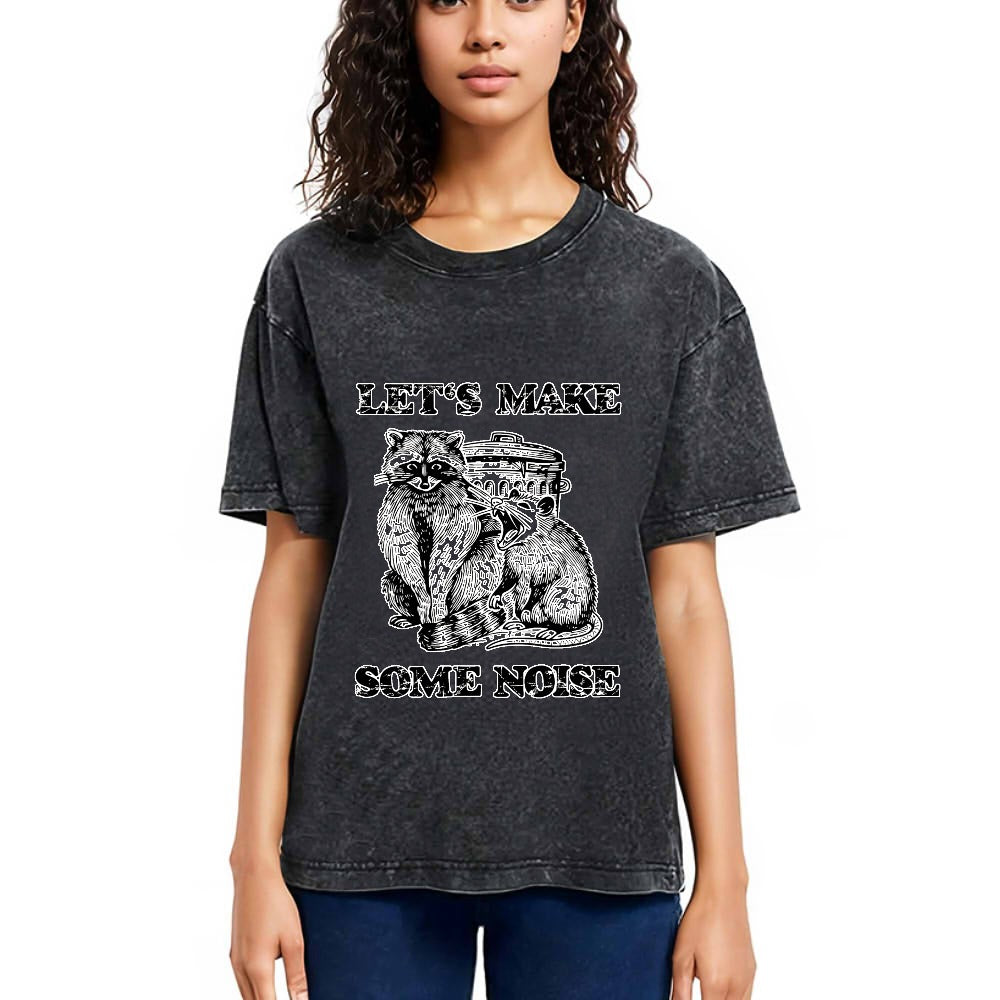 Tokyosol Noisy Raccoons And Possums Washed T Shirt