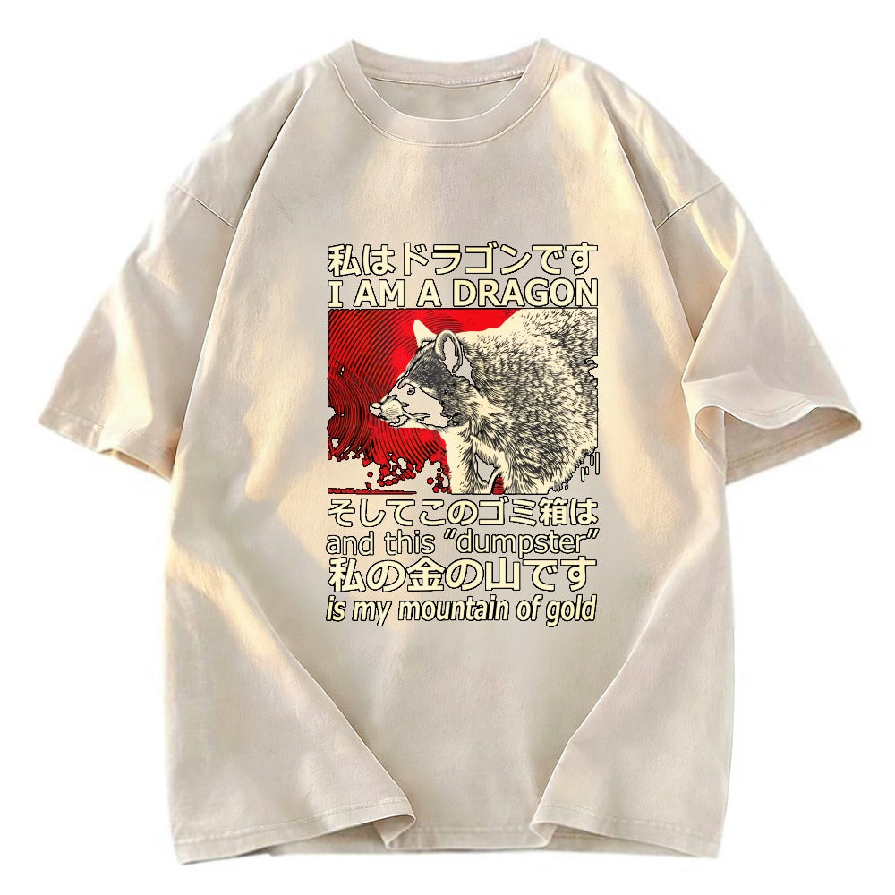 Tokyosol I M A Dragon And This Dumpster Is My Mountain Of Gold Washed T Shirt