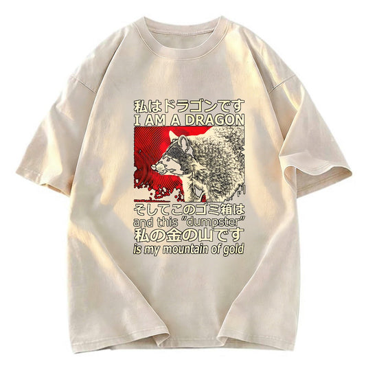 Tokyosol I M A Dragon And This Dumpster Is My Mountain Of Gold Washed T Shirt