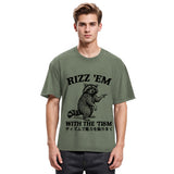 Tokyosol Funny Raccoon Charm Washed T Shirt