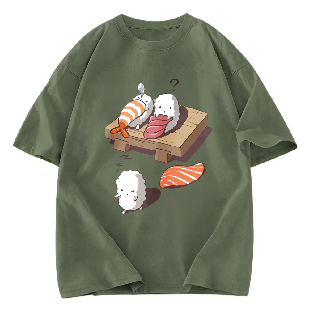 Tokyosol Funny Sleep Walking Nigiri Sushi Washed T Shirt