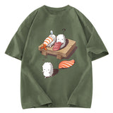 Tokyosol Funny Sleep Walking Nigiri Sushi Washed T Shirt