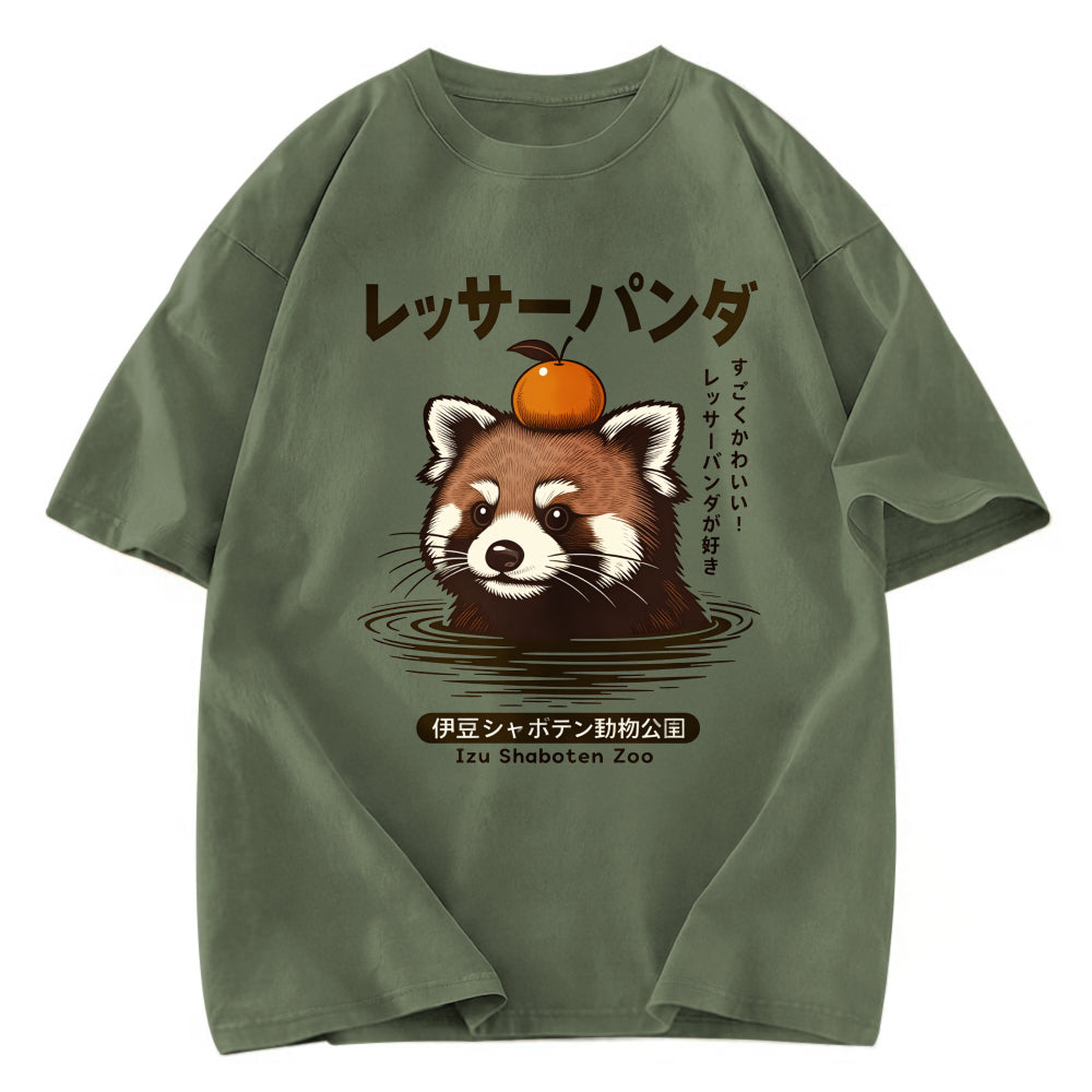Tokyosol Cute Red Panda Washed T Shirt