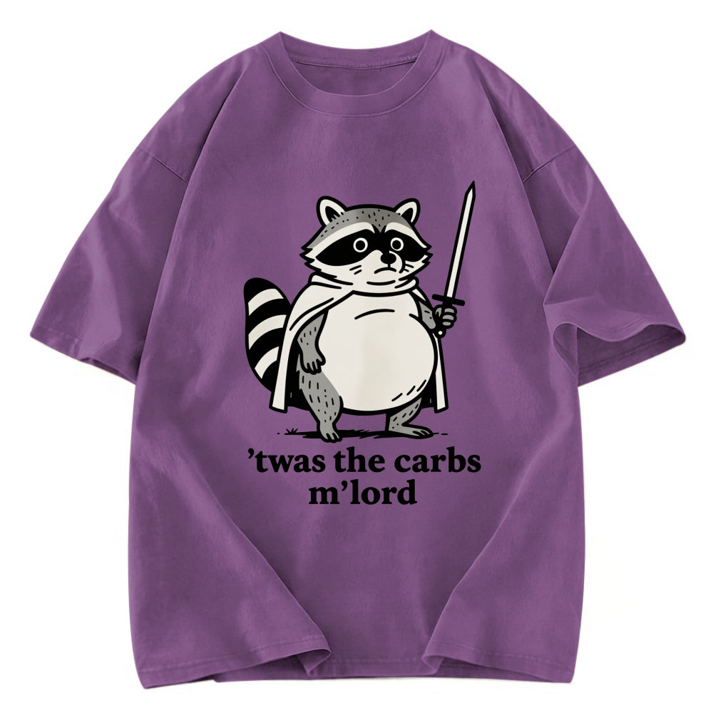 Tokyosol Fat Raccoon Sword Humor Washed T Shirt