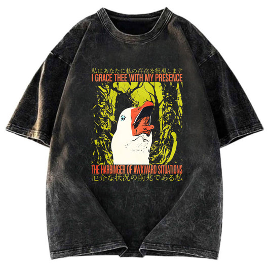 Tokyosol The Harbinger Of Awkward Situations Goose Washed T Shirt