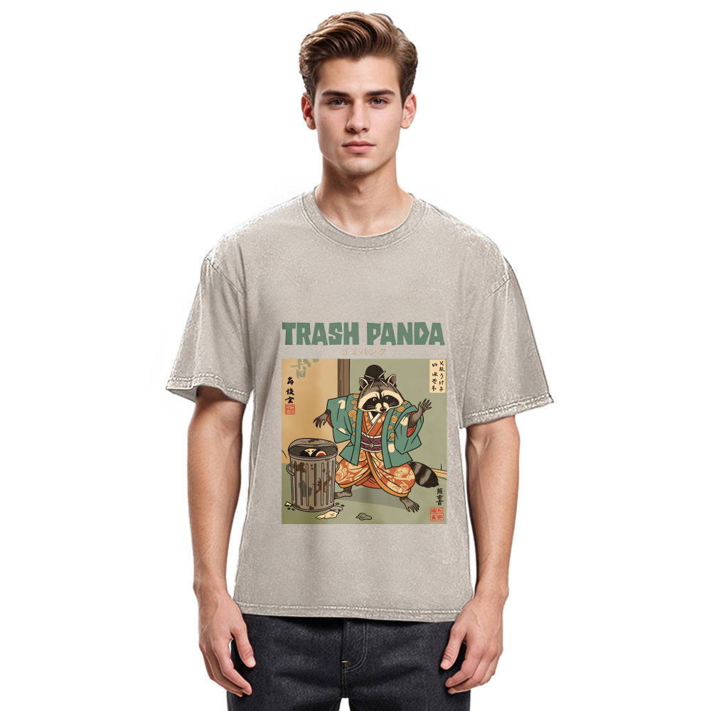 Tokyosol Trash Panda Traditional Japanese Meme Washed T Shirt