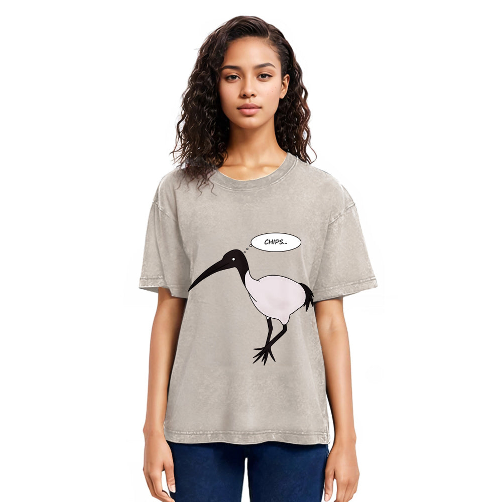 Tokyosol Chicken Loves Chips Washed T Shirt