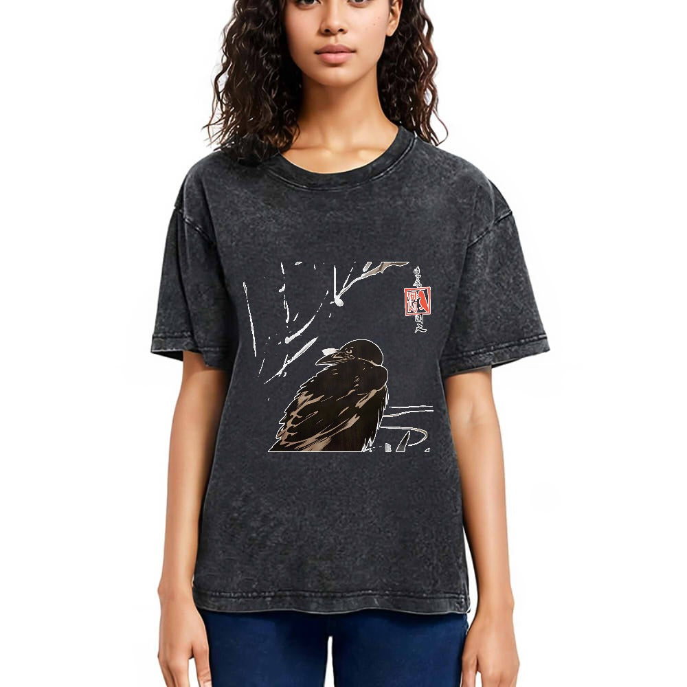 Tokyosol Crow And Reeds Washed T Shirt