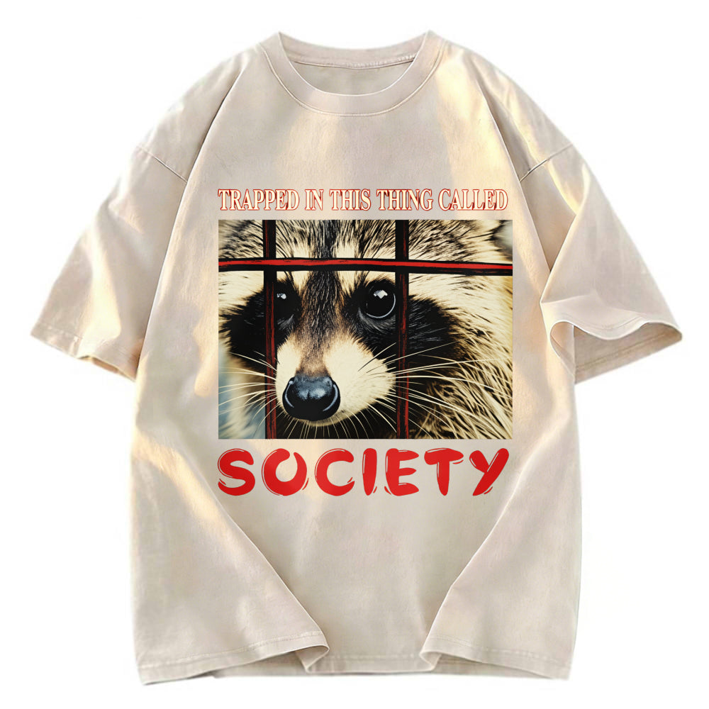 Tokyosol Society Raccoon Washed T Shirt