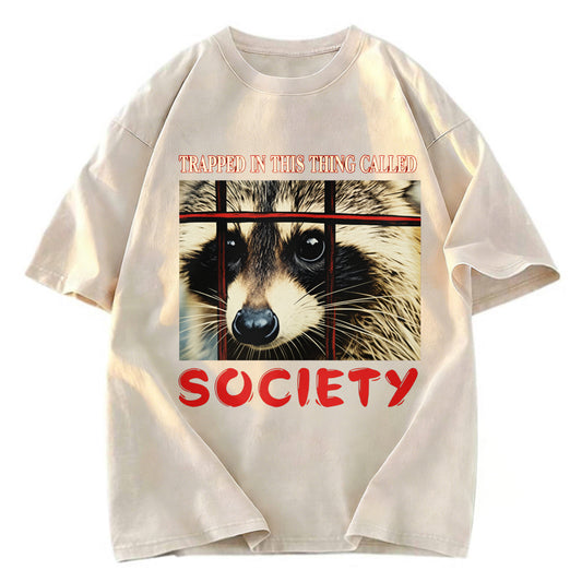 Tokyosol Society Raccoon Washed T Shirt