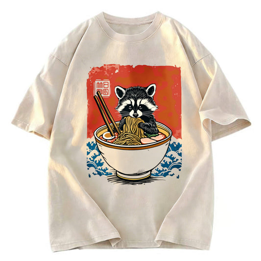 Tokyosol Ramen Lover Raccoon Jean T Shirt