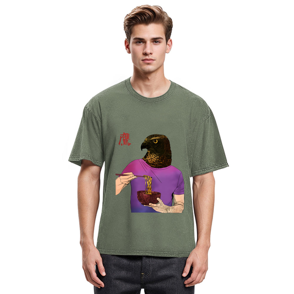 Tokyosol Eagle Eating Ramen Washed T Shirt