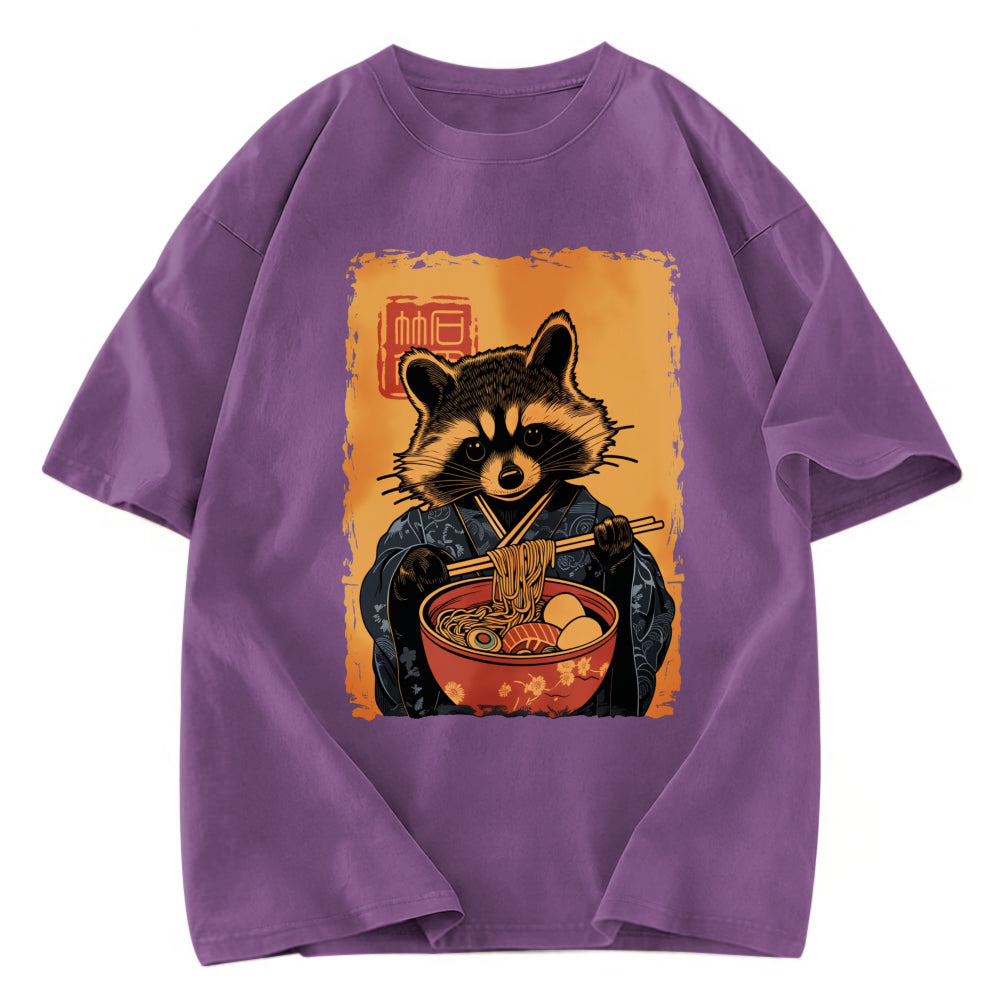 Tokyosol Ramen Obsessed Raccoon Washed T Shirt
