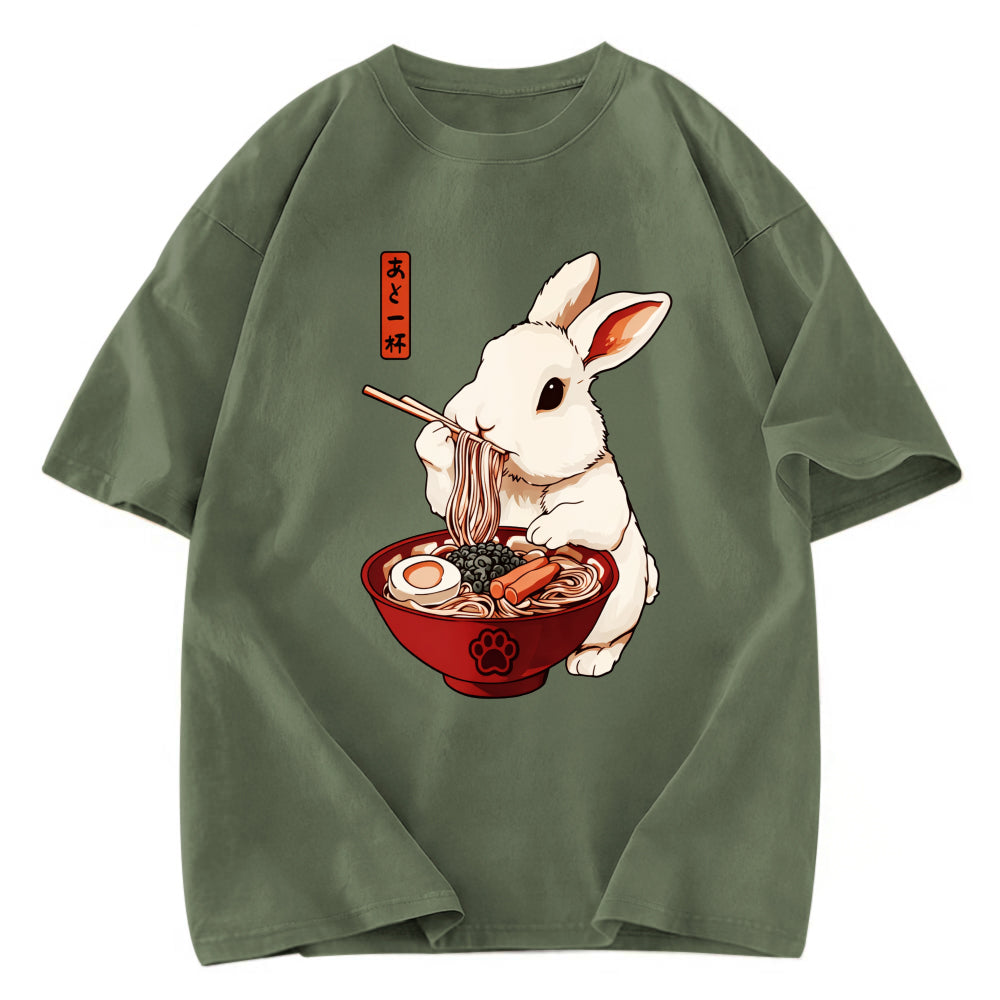 Tokyosol Bunny:One More Bowl, Please! Washed T-Shirt