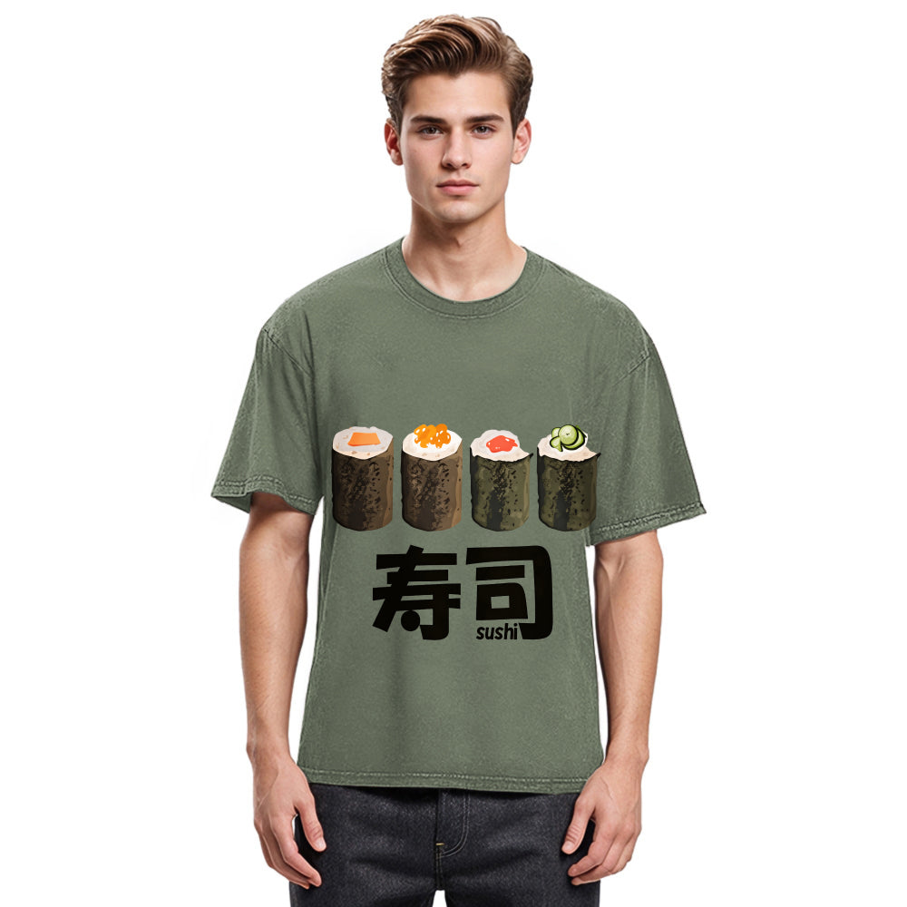 Tokyosol Kawaii Sushi Roll Washed T Shirt