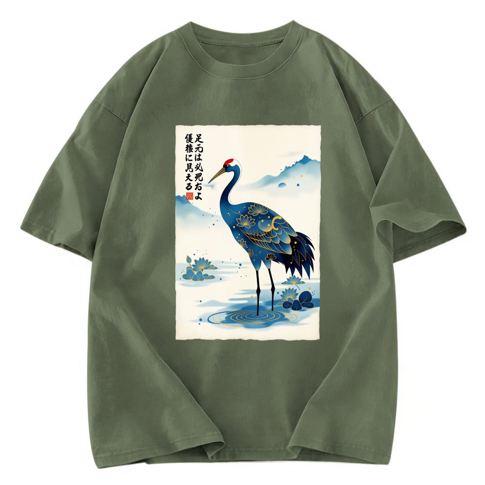 Tokyosol The Graceful Crane Washed T Shirt