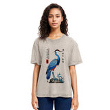 Tokyosol Colorful Crane Washed T Shirt