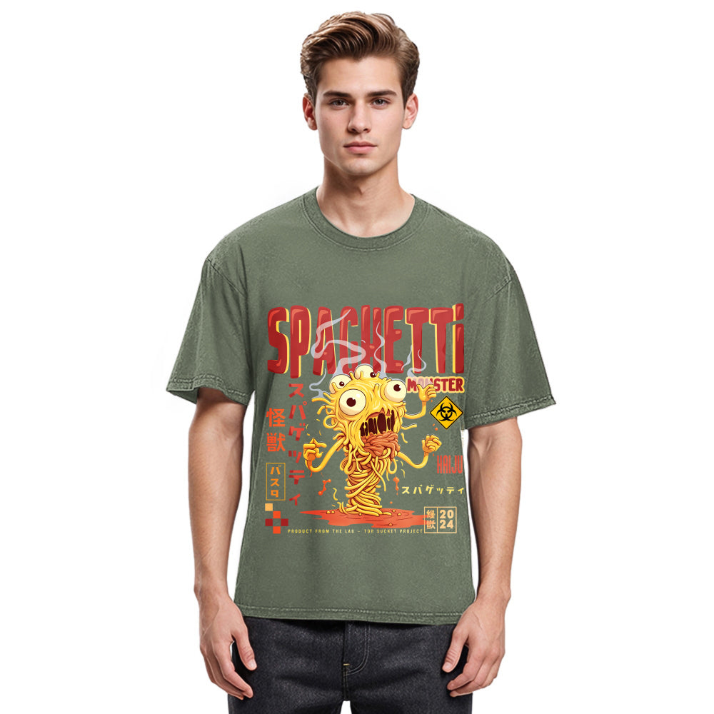 Tokyosol Monster Spaghetti Japanese Retro Tokyo Washed T Shirt
