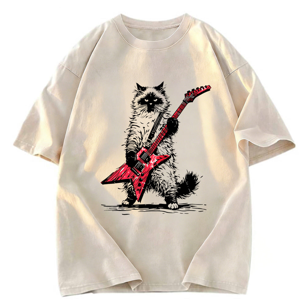 Tokyosol Raccoon Playing Guitar Washed T Shirt